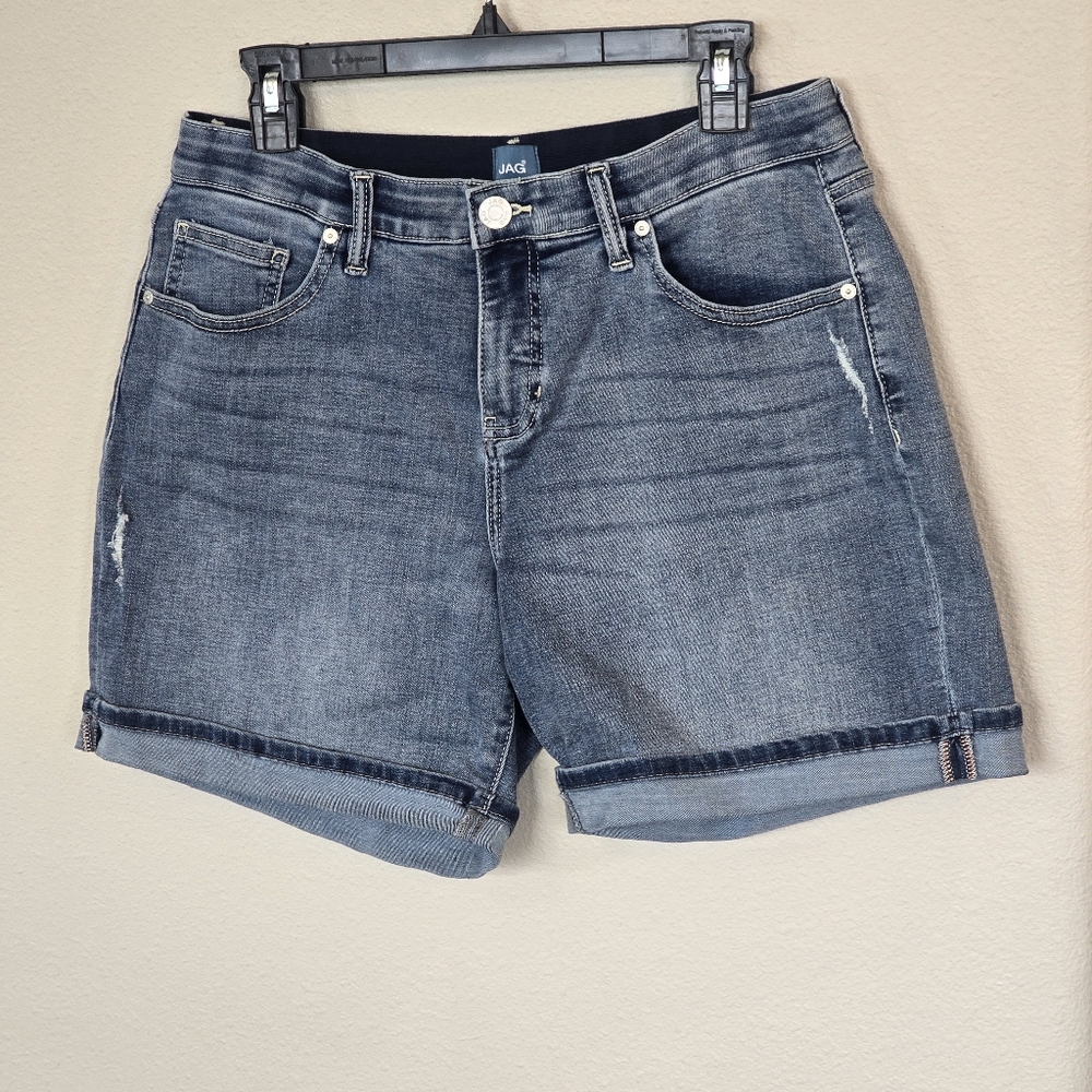 JAG Alex Boyfriend High Rise Casual Denim Jean Shorts Womens 8 - Picture 3 of 13